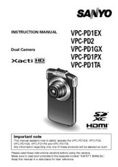 Sanyo Xacti VPC-PD1PX Manuals | ManualsLib