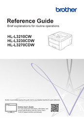 brother l3270cdw hl reference manual manuals