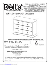 Delta Childrens Products Bentley 6 Drawer Dresser Manuals