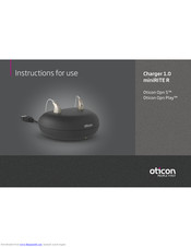 Oticon Charger 1.0 miniRITE R Manuals | ManualsLib
