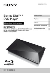 Sony BDP-S4100 Manuals | ManualsLib