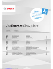 Bosch Vitaextract Mesm5 Series Instruction Manual Pdf Download