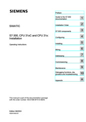 Siemens Simatic S7 300 Cpu 31xc Series Installation And
