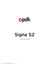 Polk mono Signa S2 Manuals | ManualsLib