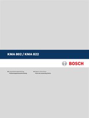 Bosch Kma 802 Manuals