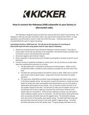 Kicker Hideaway HS8 Manuals | ManualsLib