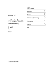 Siemens SIPROTEC 7UM62 Manuals | ManualsLib