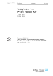 Endress Hauser Proline Promag 300 Manuals