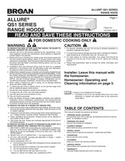 Broan ALLURE QS1 Series Manuals | ManualsLib