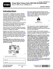 Toro Power Max HD 928 OAE Manuals | ManualsLib