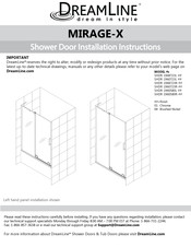 Dreamline Mirage X Shdr 1960723l Series Manuals Manualslib