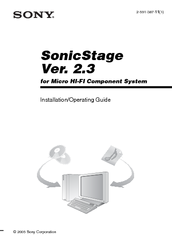 Sony Sonicstage 2 3 Manuals Manualslib