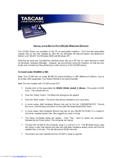 Tascam Us 224 Installation Notes Pdf Download Manualslib
