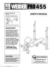Weider Pro 455 Manuals | ManualsLib