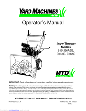 Mtd Yard Machines 8 26 26 Width 2 Stage Snowblower 8 Hp Engine Ebay