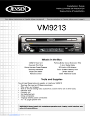 Jensen VM9213 - Touch Screen MultiMedia Receiver Manuals | ManualsLib