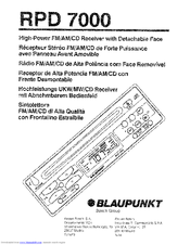 Blaupunkt RPD 7000 Manuals | ManualsLib