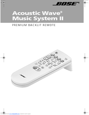 Bose Acoustic Wave music system II. Manuals | ManualsLib