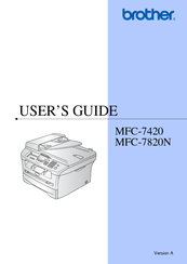 Brother Mfc 7820n Network Monochrome Laser Multifunction Center Manuals Manualslib