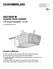 Chamberlain HD200DM Manuals | ManualsLib