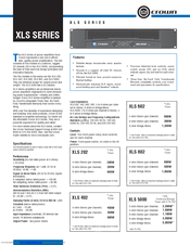 Crown XLS 802 Manuals | ManualsLib