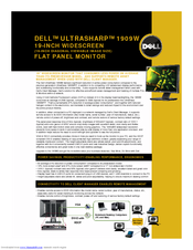 Dell 1909W - UltraSharp - 19" LCD Monitor Manuals | ManualsLib