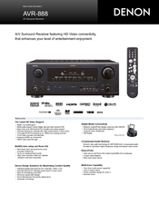 Denon AVR-888 Manuals | ManualsLib