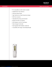 Sony IC Recorder ICD-SX57 Manuals | ManualsLib