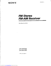 Sony STR-DA555ES - Fm Stereo/fm-am Receiver Manuals | ManualsLib