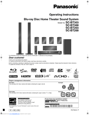 Panasonic SABT200 - BLU-RAY DISC HOME THEATER SOUND SYSTEM Manuals