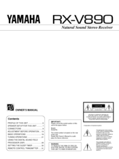 Yamaha RX-V890 Manuals | ManualsLib