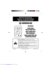 Greenlee 93-602 Manuals | ManualsLib