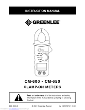 Greenlee CM-650 Manuals | ManualsLib