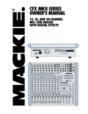 Mackie CFX 16 MIXER Manuals | ManualsLib