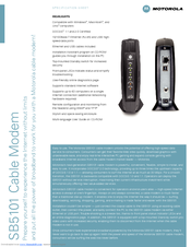 Motorola SB5101 - SURFboard - 30 Mbps Cable Modem Manuals | ManualsLib