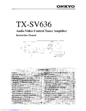 Onkyo TX-SV636 Manuals | ManualsLib