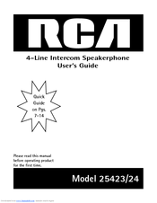 Rca 25424RE1 - ViSYS Corded Phone Manuals | ManualsLib