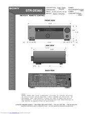 Sony STR-DE985 Manuals | ManualsLib