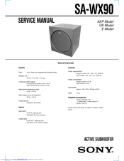 Sony SA-WX90 Manuals | ManualsLib