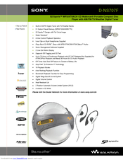 Sony Walkman D-NS707F Manuals | ManualsLib
