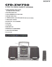 Sony CFD-ZW750 - Cd Radio Cassette-corder Manuals | ManualsLib
