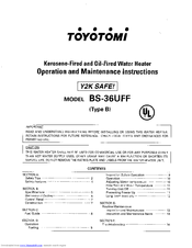 Toyotomi Bs 36uff Manuals Manualslib