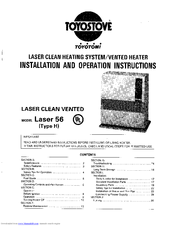 Toyostove Laser 56 Manuals | ManualsLib