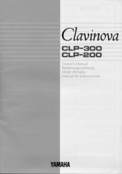 Yamaha Clavinova Clp 200 Owner S Manual Pdf Download Manualslib