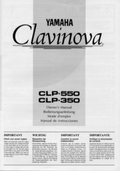 Yamaha Clavinova CLP-550 Manuals | ManualsLib