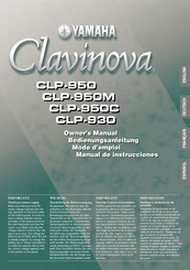 Yamaha Clavinova CLP-950 Manuals | ManualsLib