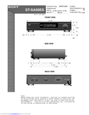 Sony ST-SA50ES - Am/fm Tuner Manuals | ManualsLib