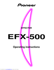 Pioneer Efx 500 Dj Effector Operating Instructions Manual Pdf Download Manualslib