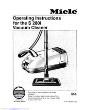 Miele Vacuum Cleaner S280i Emerald Star Manuals Manualslib