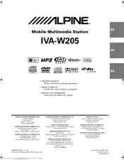 Alpine IVA-W205 Manuals | ManualsLib